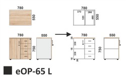 Wymiary szafki bocznej eOP-65 L