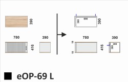 Wymiary półki wiszącej eOP-69 L