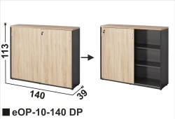 Regał eOP-10-140 DP  o szerokość 140 cm z drzwiami przesuwnymi