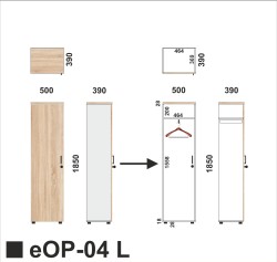 Wymiary regału eOP-04 L