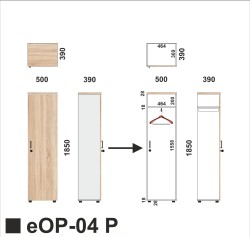 Wymiary regału eOP-04 P