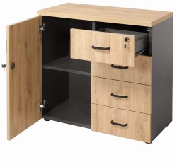 Szafka boczna z 4 szufladami z zamkiem centralnym