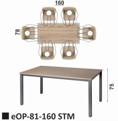 eOP-81-160 STM Stół na skręcanej ramie metalowej
