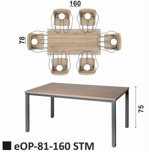 eOP-81-160 STM Stół na skręcanej ramie metalowej