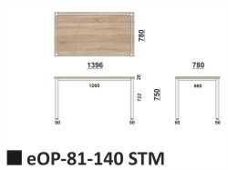 Wymiary stołu eOP-81-140 STM
