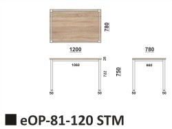 Wymiary stołu eOP-81-120 STM