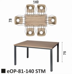 eOP-81-140 STM Stół na skręcanej ramie metalowej