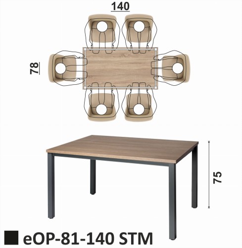 eOP-81-140 STM Stół na skręcanej ramie metalowej