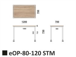Wymiary stołu eOP-81-120 STM