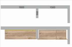 Przykład wnęki hotelowej i jej zabudowa - rzut z góry