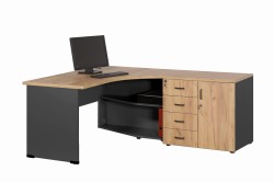 Zestaw mebli Z-152 P tworząc ergonomiczne stanowisko pracy - przykład z komputerem