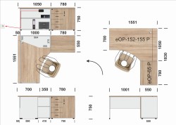 Układ mebli i wymiary w zestawie Z-152 P