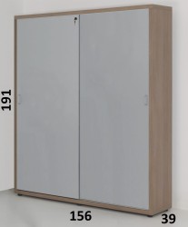 Regał eQM-16 - pięć poziomów na segregatory,  drzwi przesuwne dwuskrzydłowe