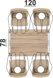 Układ miejsc przy stole eOP-81-120 ST