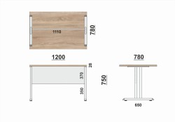 Wymiary stołu eOP-81-120 ST
