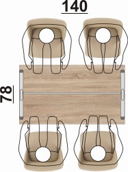 Układ miejsc przy stole eOP-81-140 ST