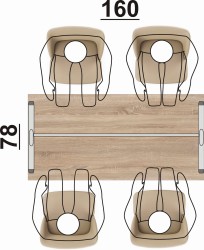 Układ miejsc przy stole eOP-81-160 ST