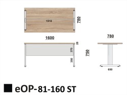 Wymiary stołu eOP-81-160 ST