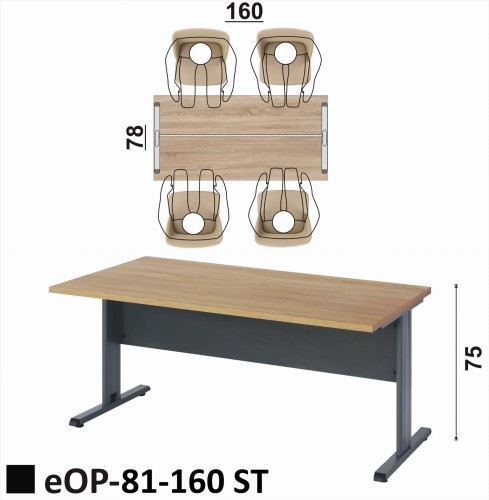 Stół eOP-81-160  - czteroosobowy