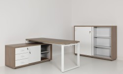 Meble eQUANTUM w kolorze 12+45 DĄB URBAN KAWOWY + BIAŁY