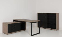 Meble eQUANTUM w kolorze 12+40 DĄB URBAN KAWOWY + CZARNY