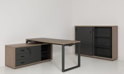 Meble eQUANTUM w kolorze 12+43 DĄB URBAN KAWOWY + ANTRACYT