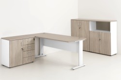 Meble eOPTIMAL w kolorze 13+43 DĄB URBAN OYSTER + BIAŁY