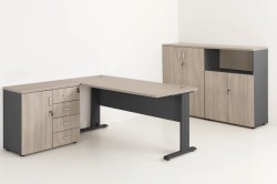 Meble eOPTIMAL w kolorze 13+41 DĄB URBAN OYSTER + ANTRACYT