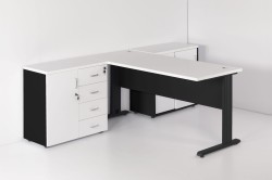 Meble eOPTIMAL w kolorze 45+40 BIAŁY MAT + CZARNY