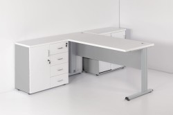 Meble eOPTIMAL w kolorze 45+43 BIAŁY MAT + POPIEL