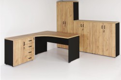 Meble eOPTIMAL w kolorze 09+40 DĄB CRAFT ZŁOTY + CZARNY