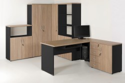 Meble eOPTIMAL w kolorze 12+40 DĄB URBAN KAWOWY + CZARNY