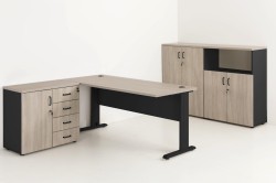 Meble eOPTIMAL w kolorze 13+40 DĄB URBAN OYSTER + CZARNY