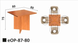 Stolik z blatem 80x80  eOP-87-80 w kolorze OLCHA