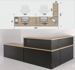 Zestaw lady do recepcji dwustanowiskowej o szerokości 320 cm  | Z-705 L