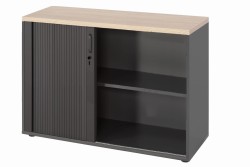 Szafka boczna (kontener) eOP-72 L - widok otwarty w kolorze  antracyt