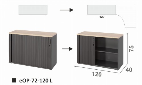 Szafka boczna, kontener, pomocnik do biurek eOP-72-120 L o szerokości 120 cm