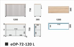 Wymiary szafki eOP-72-120 L