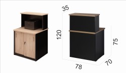 Lada z nadstawką moduł środkowy z szafką z drzwiami przesuwnymi | LN-06-78