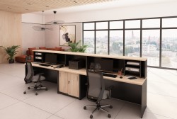 Przykład zastosowania modułu środkowego w ciągu lad - widok od strony obsługi