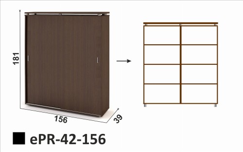 Regał z drzwiami przesuwnymi ePR-42-156