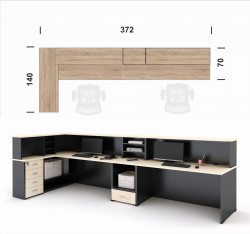 Zestaw lad dwustanowiskowy o wymiarach 372 x 140