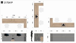 UKŁAD MEBLI I WYMIARY W ZESTAWIE Z-714 P