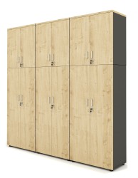 Przykład zestawu 3 regałów 6-poziomowych  eOP-175