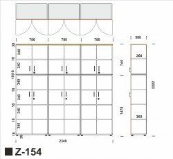Wymiary zestawu Z-154