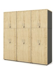 Zestaw regałów Z-154 zawierający 3 regały sześciopoziomowe