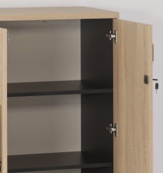 Wnętrze regałów z tyłem w HDF w kolorze popiel