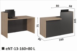 Lada do obsługi z wystającym blatem dla klienta | eNT-13-160+80 L