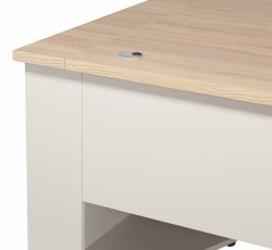 Blat biurka z przelotką na kable