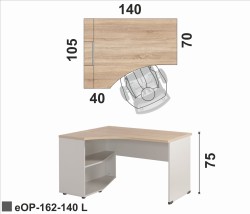 Biurko z szafką eOP-162-140 L